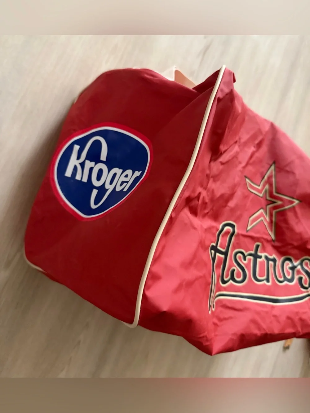 Vintage Houston Astros x Krogers Nylon Zipper Duffle Bag - Gym Bag